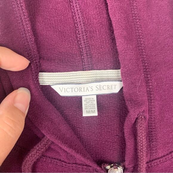 Victoria's Secret size medium Deep Purple Zip-Up jacket sweatshirt seqiun angel - Picture 4 of 7